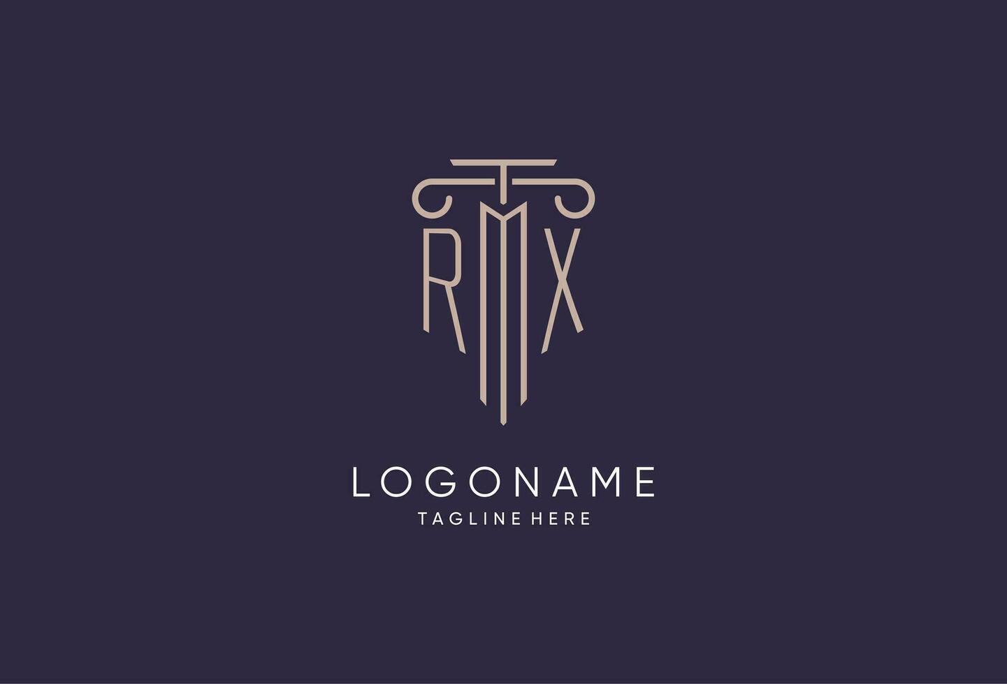 rx logo inicial pilar diseño con lujo moderno estilo mejor diseño para legal firma vector