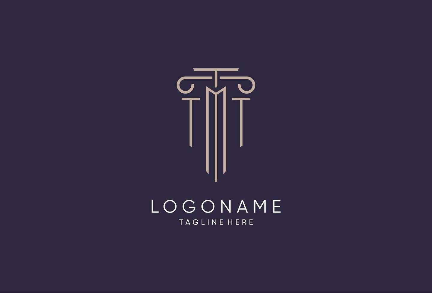 TT logo initial pillar design with luxury modern style best design for legal firm vector