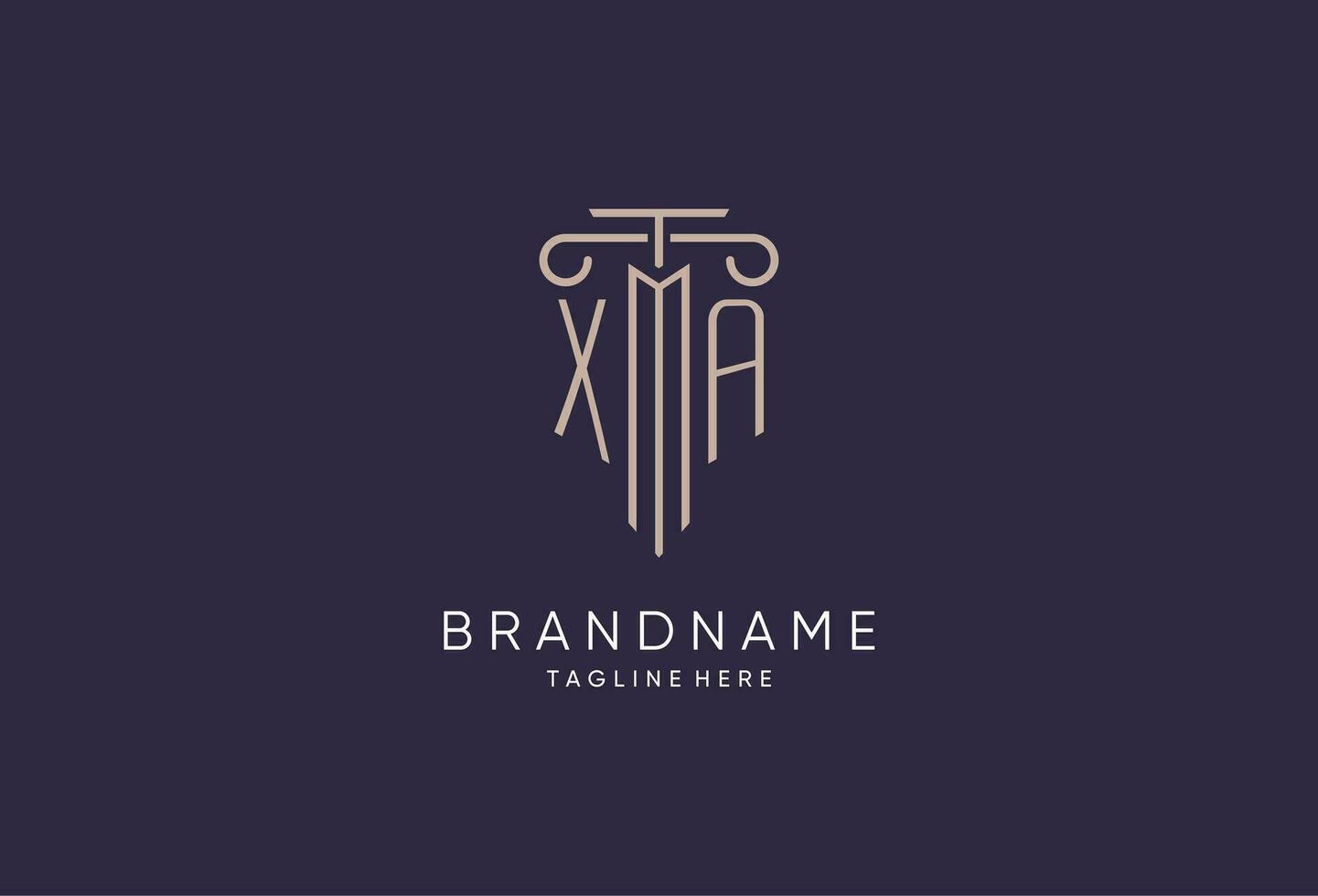 XA logo initial pillar design with luxury modern style best design for legal firm vector