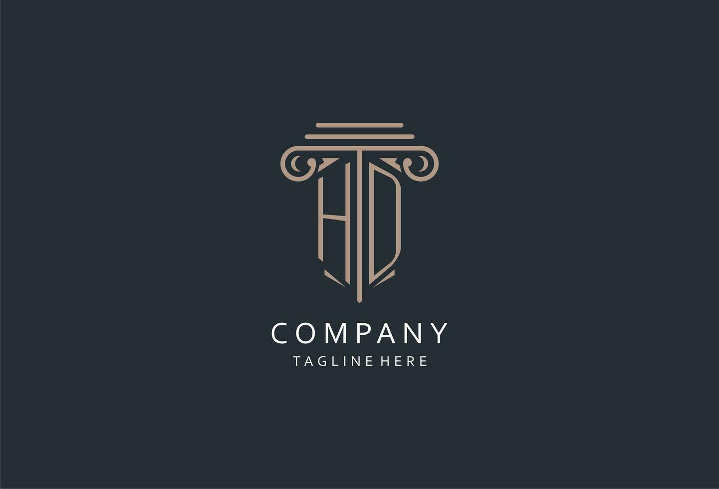 HD monogram logo with pillar shape icon, luxury and elegant design logo for law firm initial style logo vector