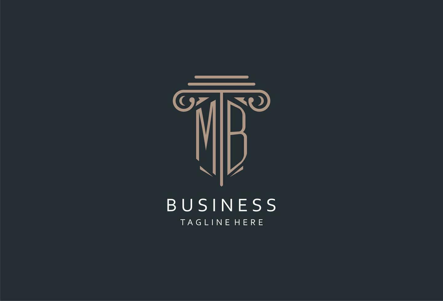 MB monogram logo with pillar shape icon, luxury and elegant design logo for law firm initial style logo vector