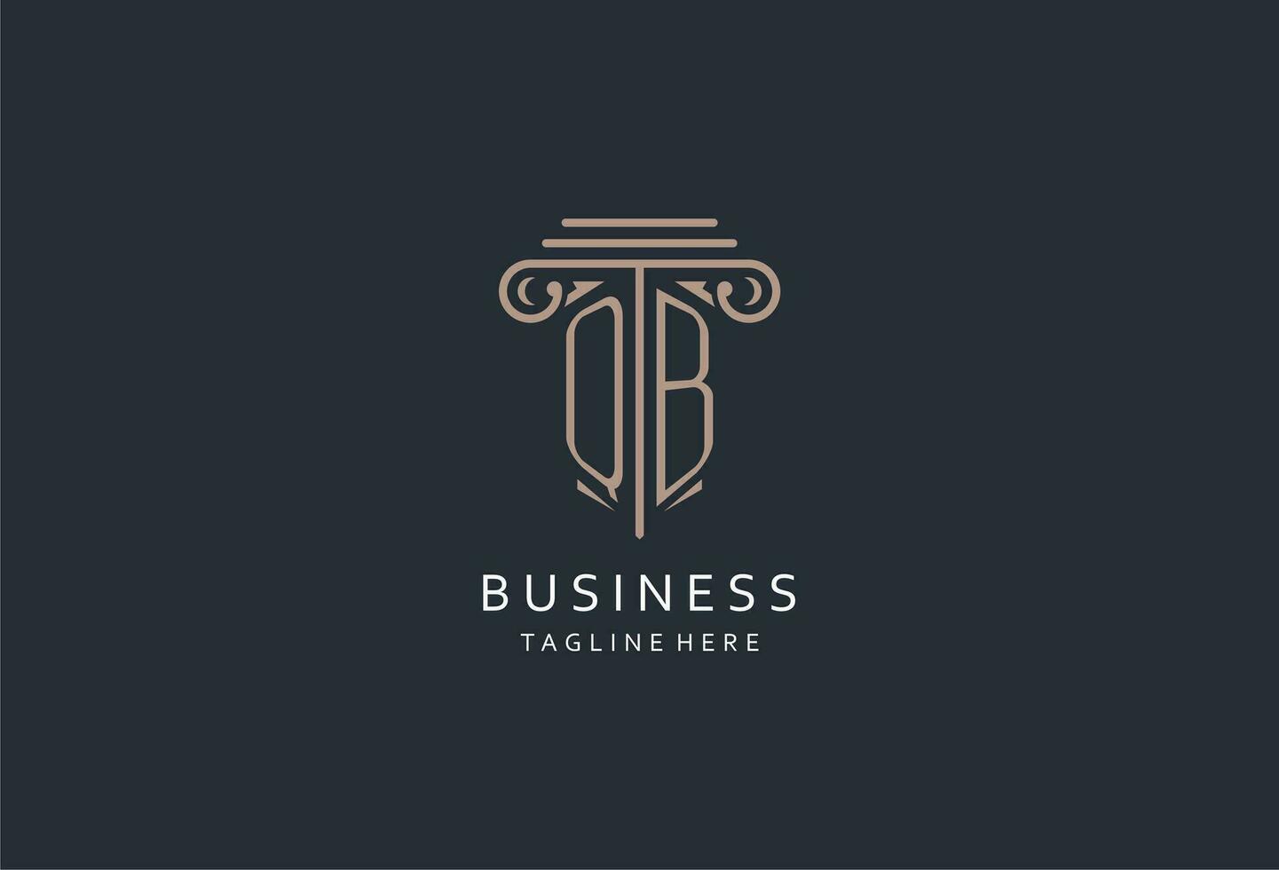 QB monogram logo with pillar shape icon, luxury and elegant design logo for law firm initial style logo vector