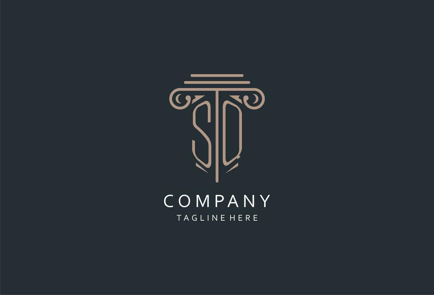 SQ monogram logo with pillar shape icon, luxury and elegant design logo for law firm initial style logo vector