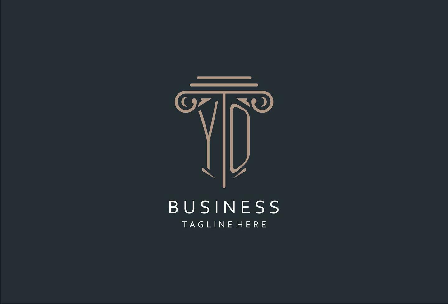 YO monogram logo with pillar shape icon, luxury and elegant design logo for law firm initial style logo vector