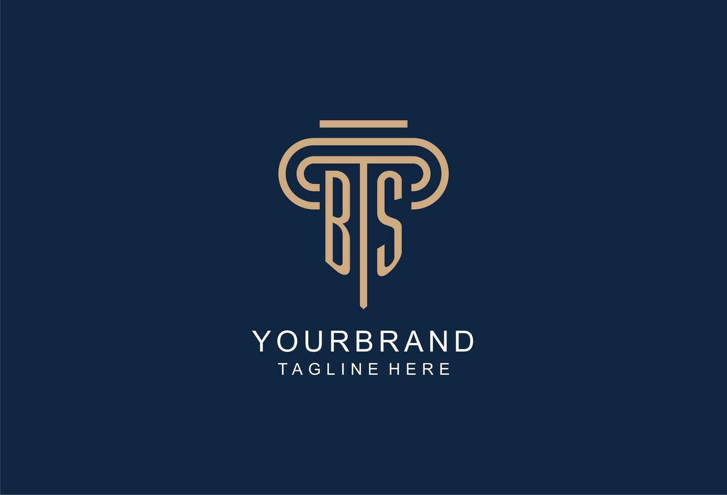 BS initial pillar logo, elegant and luxury law firm logo vector