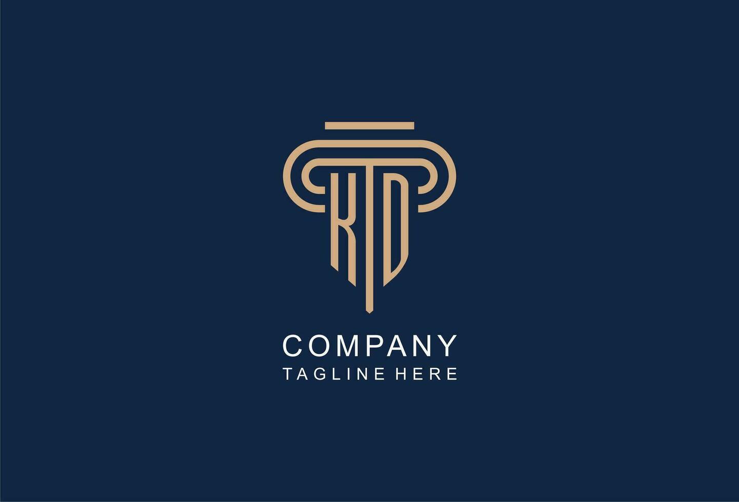 KD initial pillar logo, elegant and luxury law firm logo vector