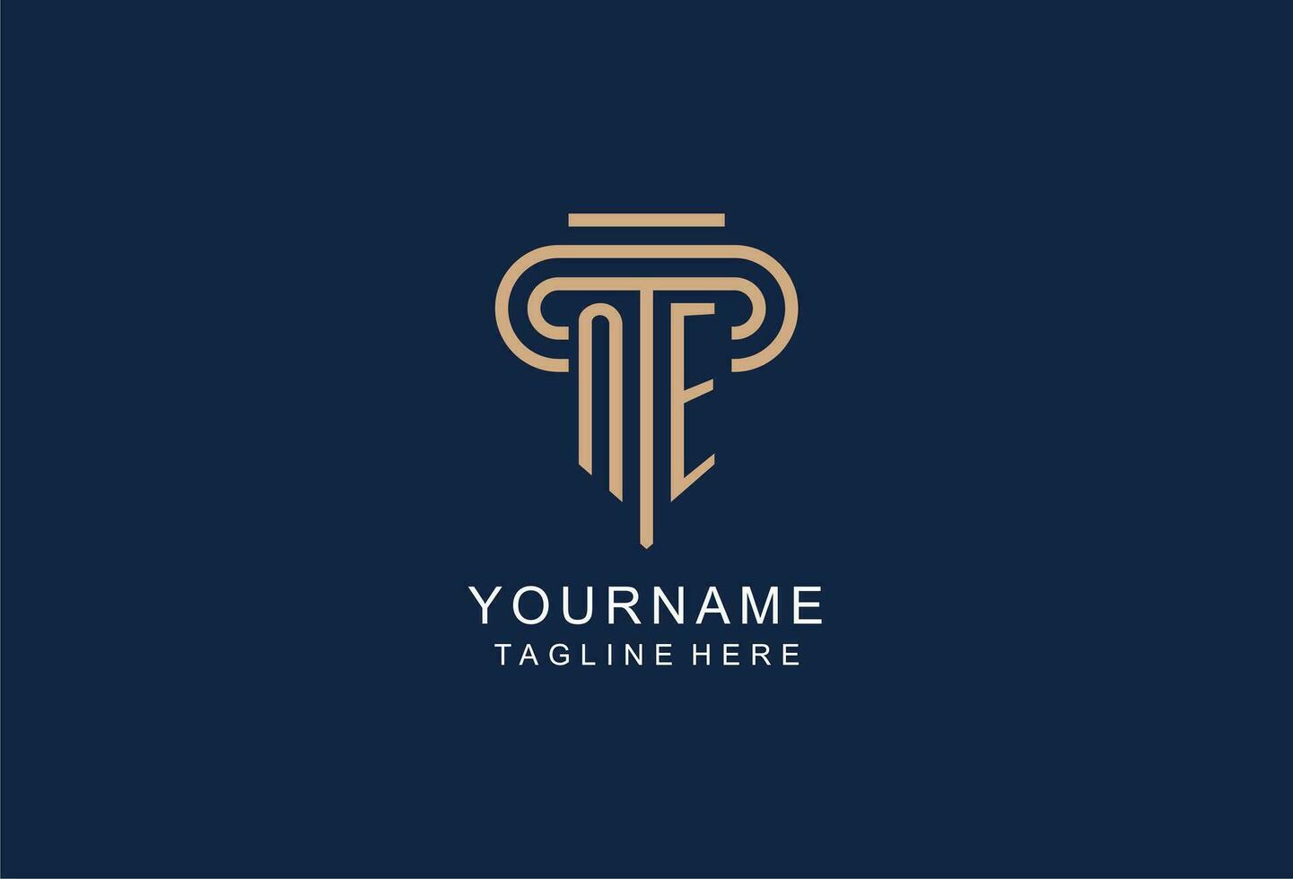 NE initial pillar logo, elegant and luxury law firm logo vector