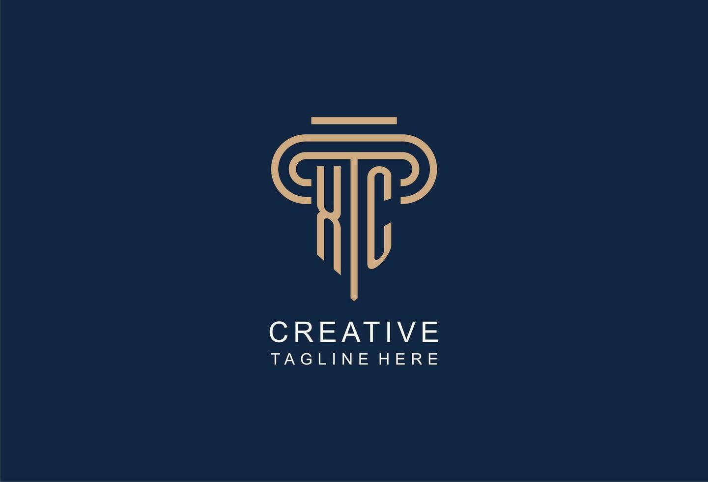 XC initial pillar logo, elegant and luxury law firm logo vector