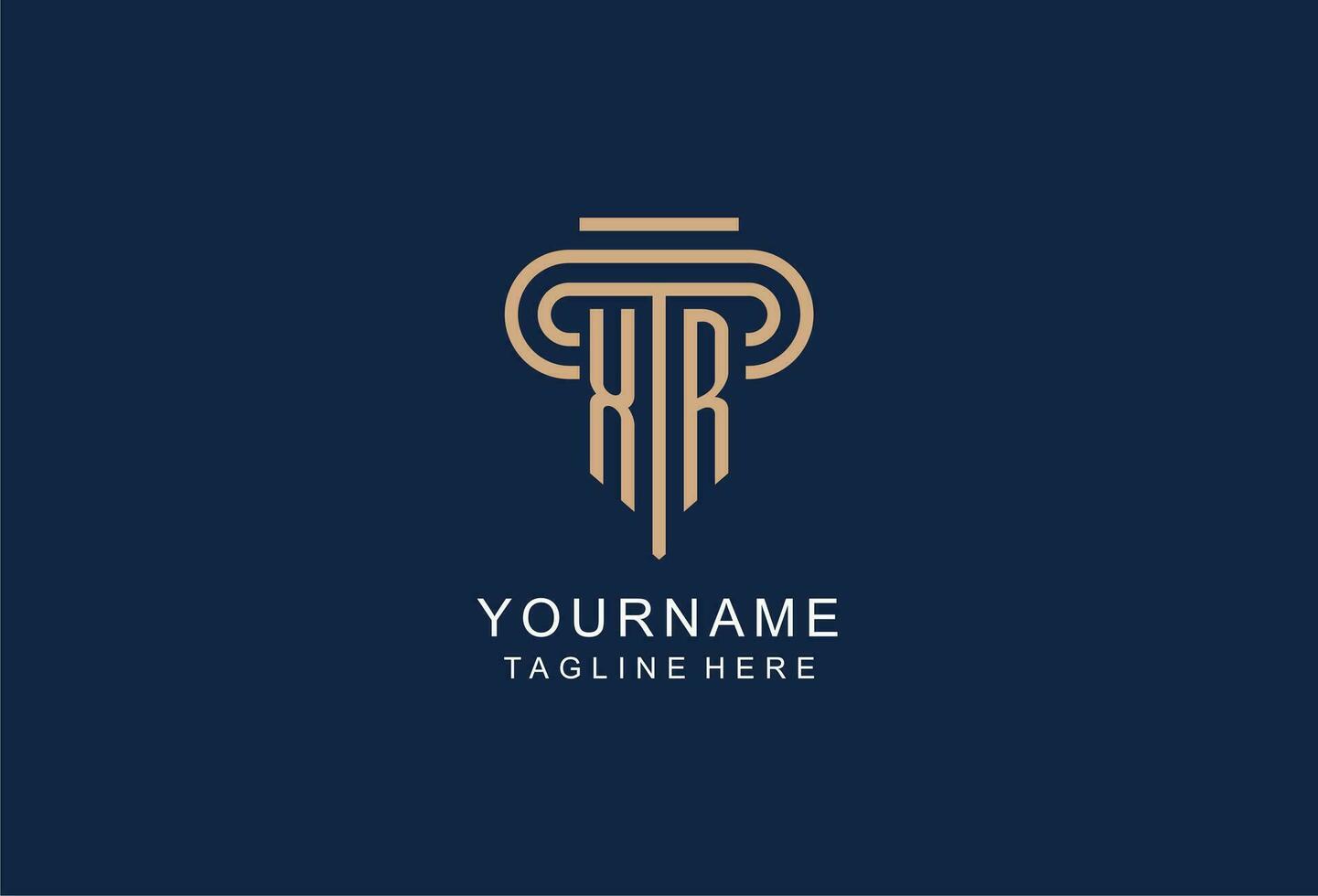 XR initial pillar logo, elegant and luxury law firm logo vector