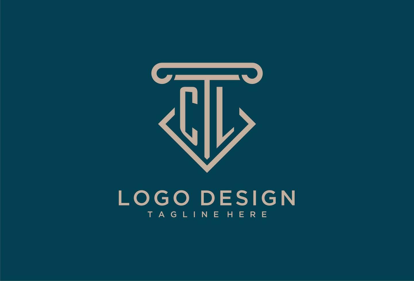 CL initial with pillar icon design, clean and modern attorney, legal firm logo vector