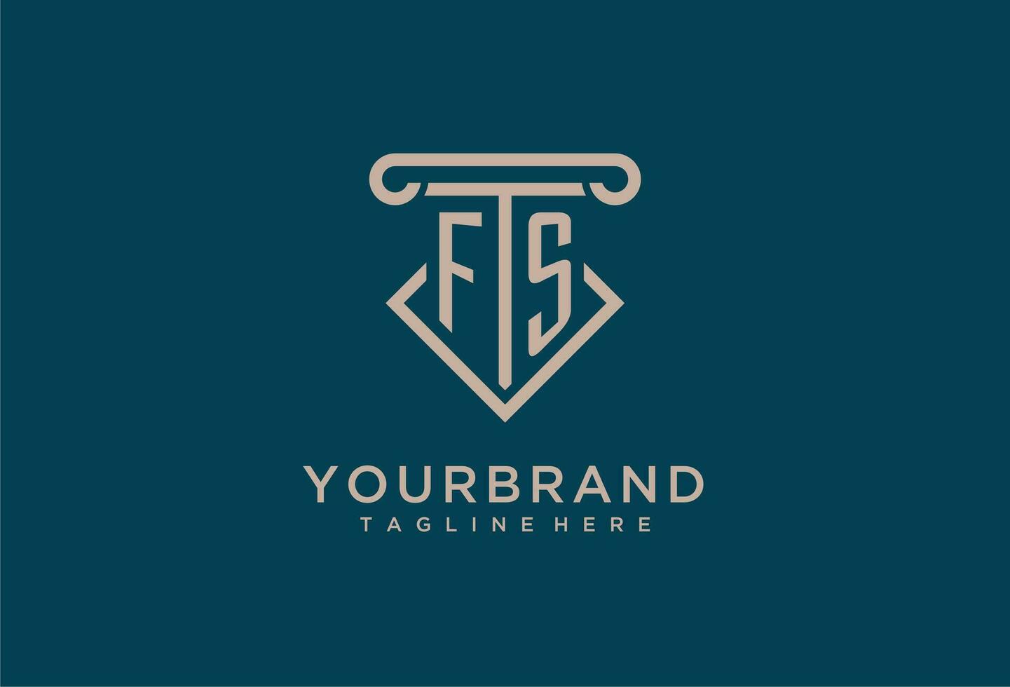 FS initial with pillar icon design, clean and modern attorney, legal firm logo vector