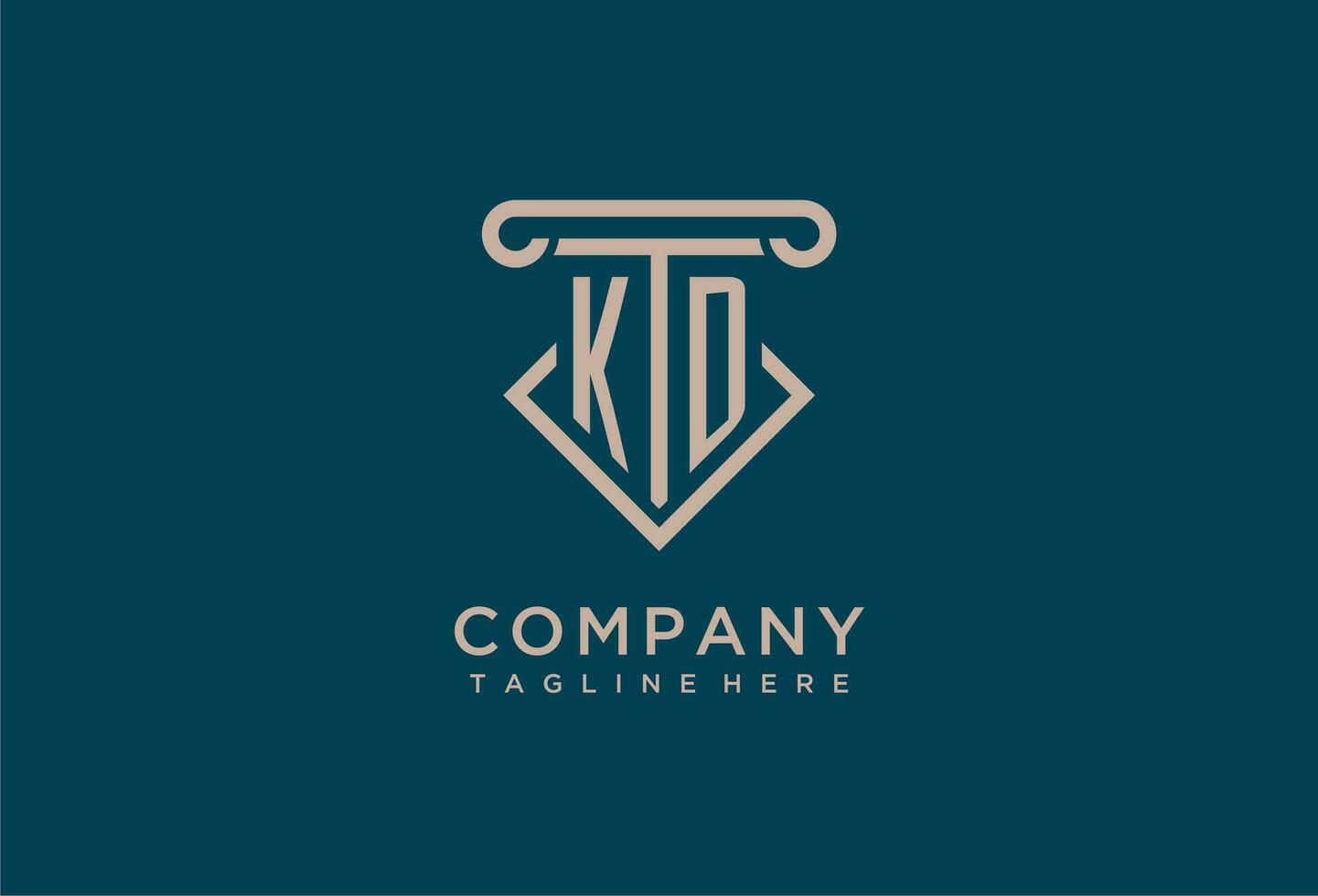 KD initial with pillar icon design, clean and modern attorney, legal firm logo vector