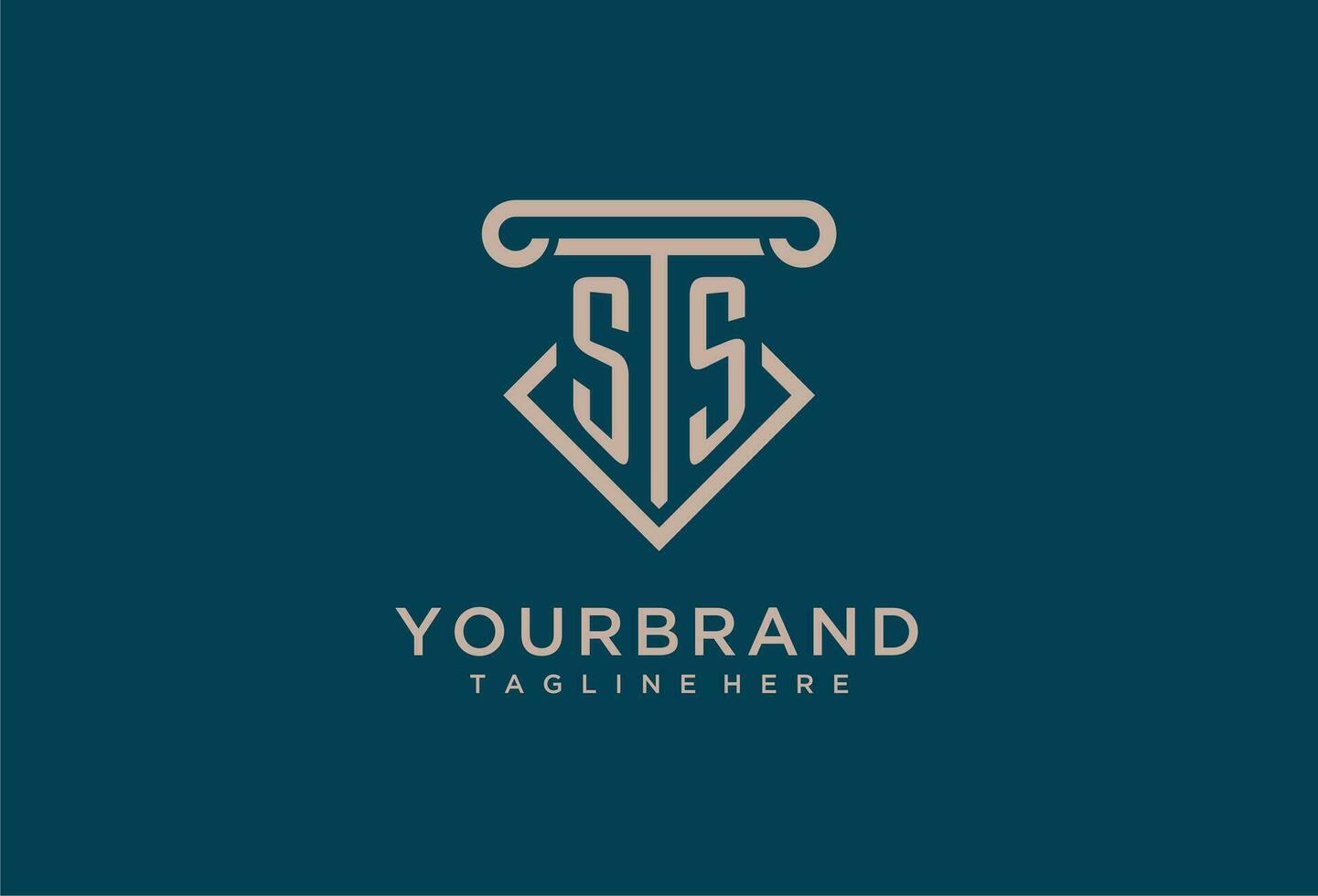 SS initial with pillar icon design, clean and modern attorney, legal firm logo vector
