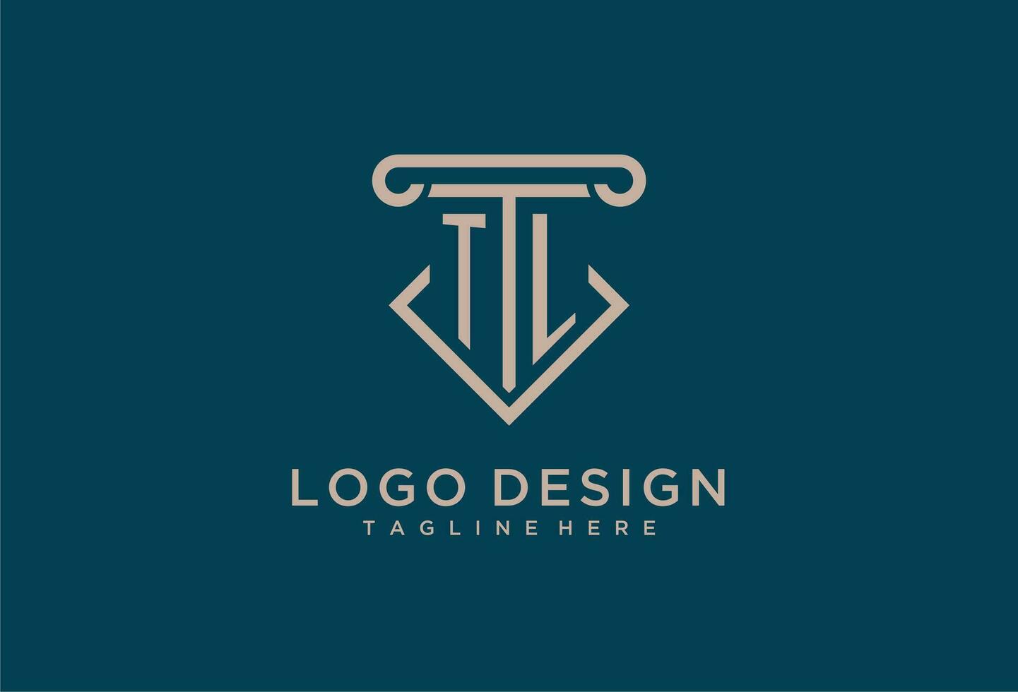 TL initial with pillar icon design, clean and modern attorney, legal firm logo vector