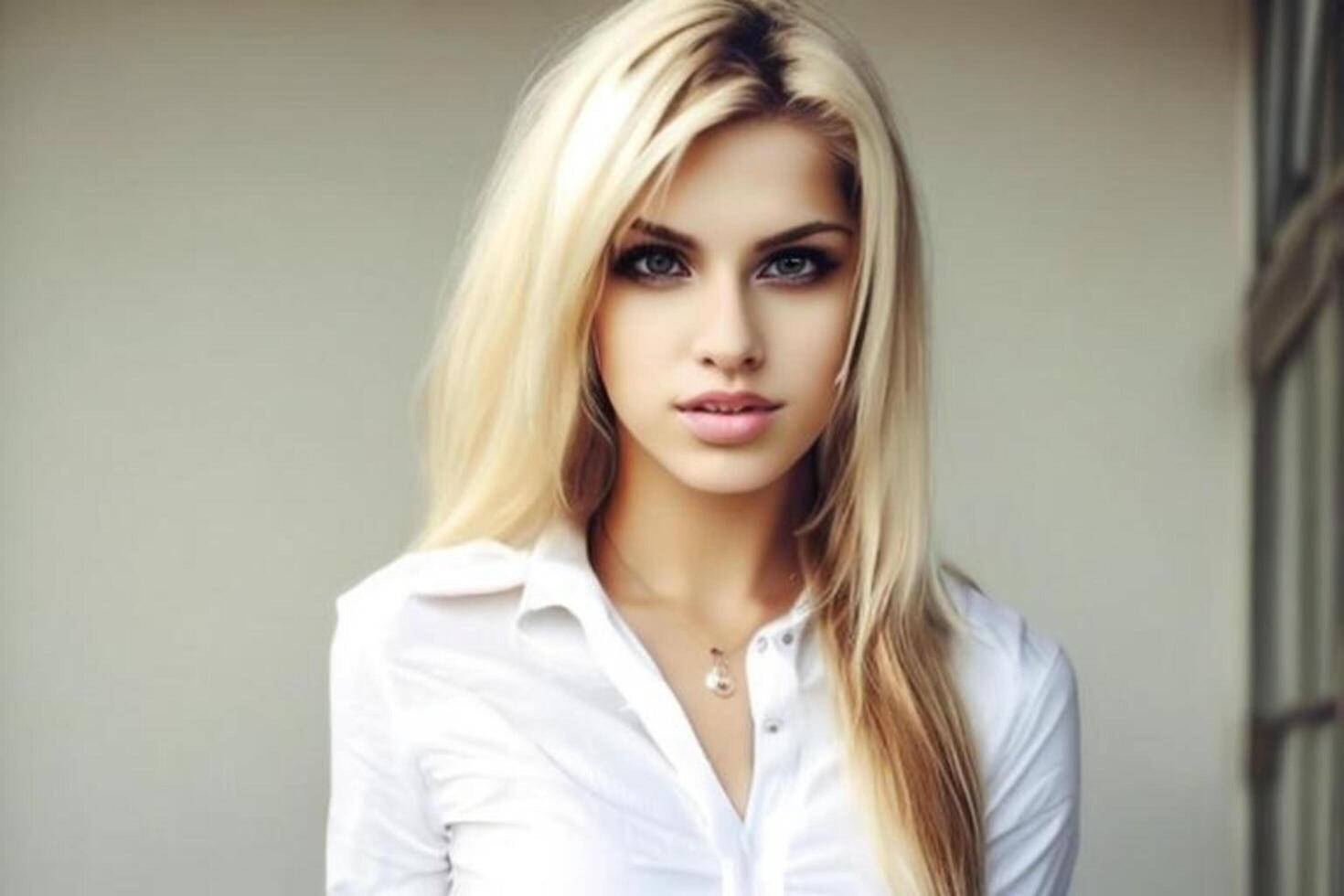 A woman with a white shirt photo