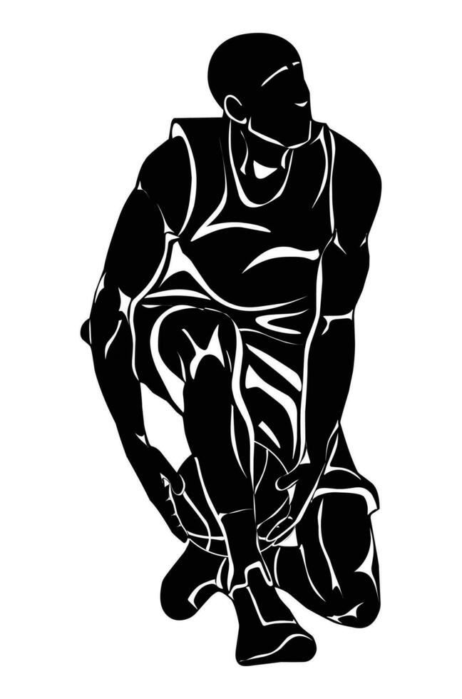 Images of basketball player movements, suitable for posters, logos, clothing designs, and more vector