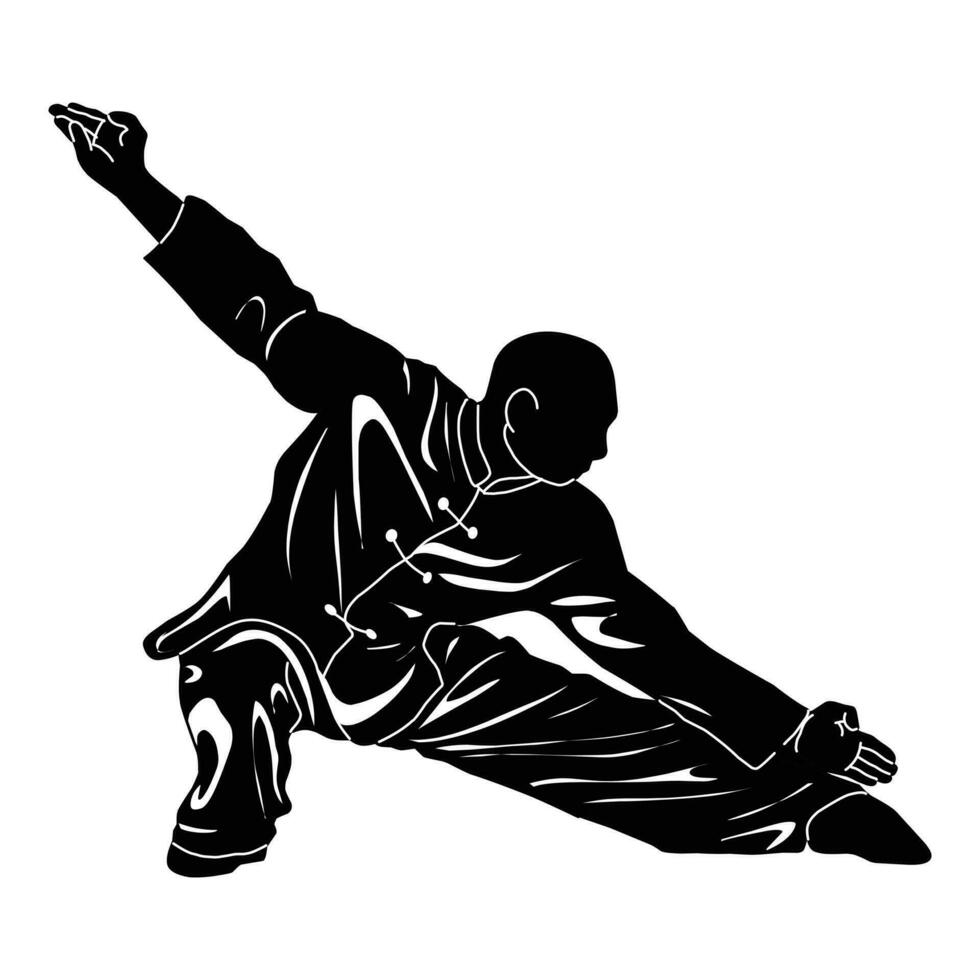 Images of kung fu moves for martial arts, martial arts education books, martial arts applications, suitable for posters, logos, clothing designs, and more vector