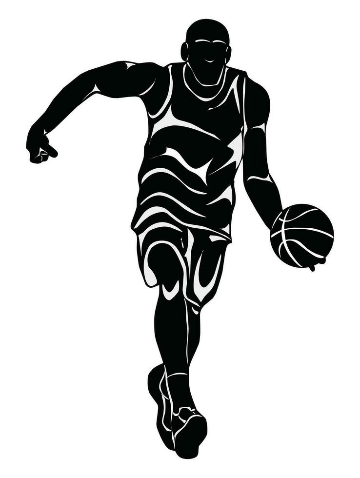 Images of basketball player movements, suitable for posters, logos, clothing designs, and more vector