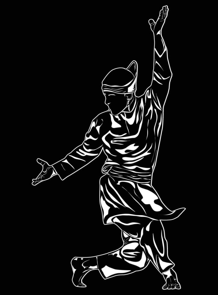 silat movement images for education, suitable for martial arts books, posters, sports applications, t-shirt design and others vector