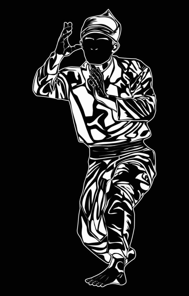 silat movement images for education, suitable for martial arts books, posters, sports applications, t-shirt design and others vector
