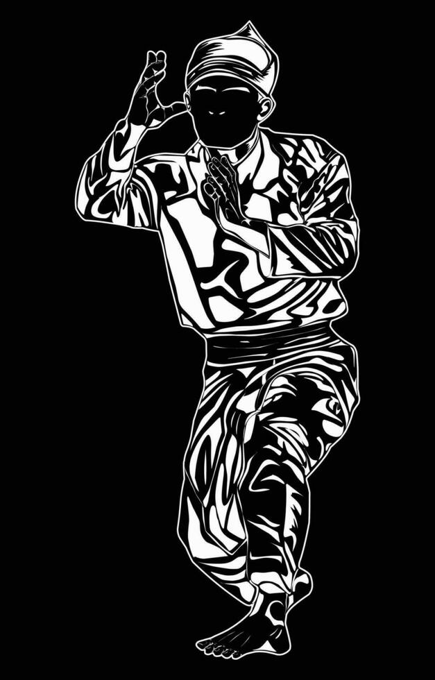 silat movement images for education, suitable for martial arts books, posters, sports applications, t-shirt design and others vector