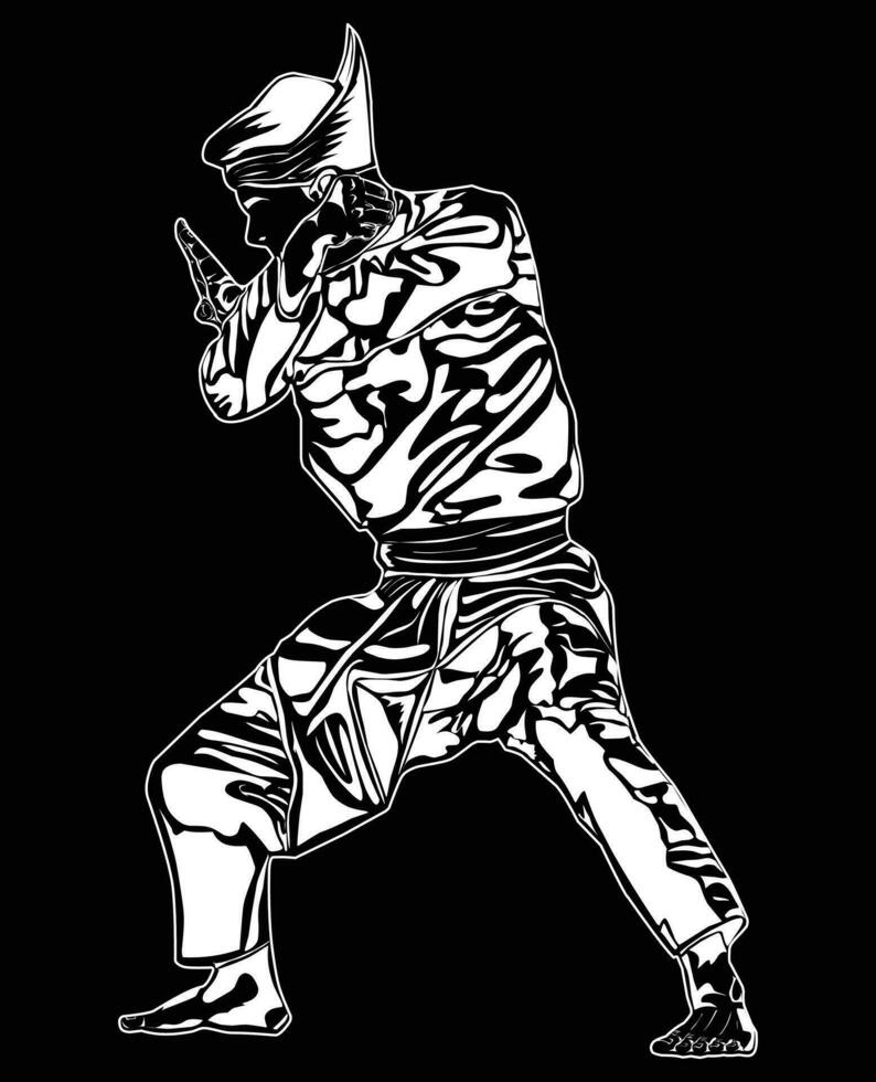 silat movement images for education, suitable for martial arts books, posters, sports applications, t-shirt design and others vector