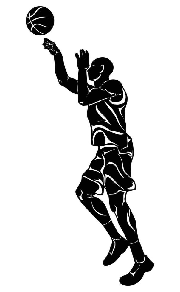 Images of basketball player movements, suitable for posters, logos, clothing designs, and more vector