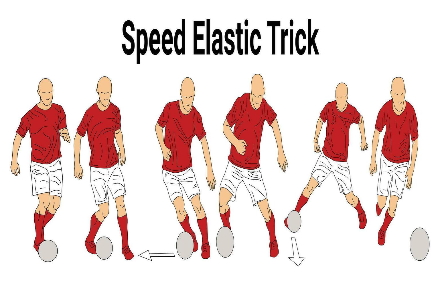 speed elastic trick images for football sports education, suitable for sports books, sports manuals, sports applications and others vector