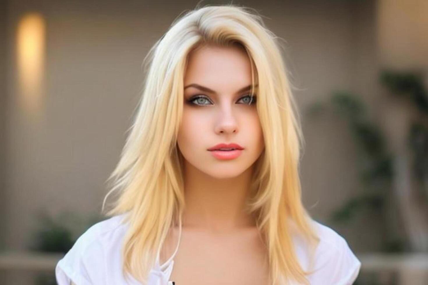 A woman with a white shirt photo