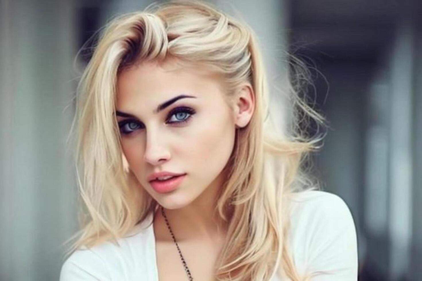 A woman with a white shirt photo