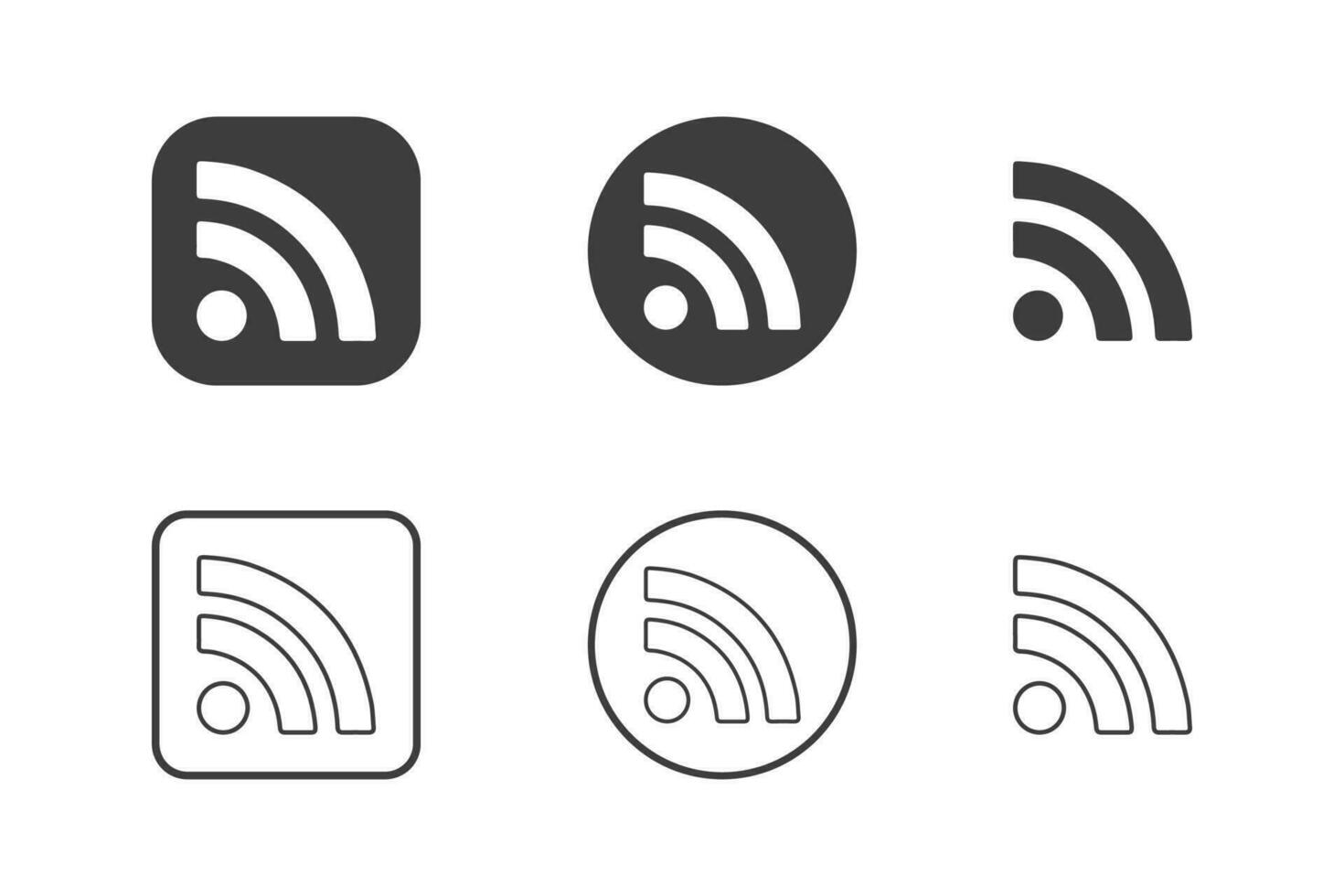 Wifi icon design 6 variations. Isolated on white background. vector