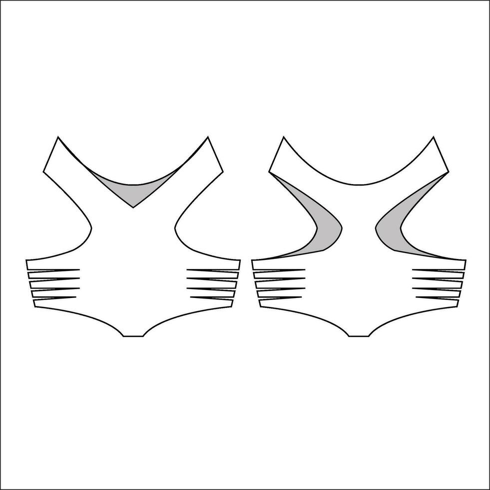 Ladies Swimwear Bottom CAD template vector