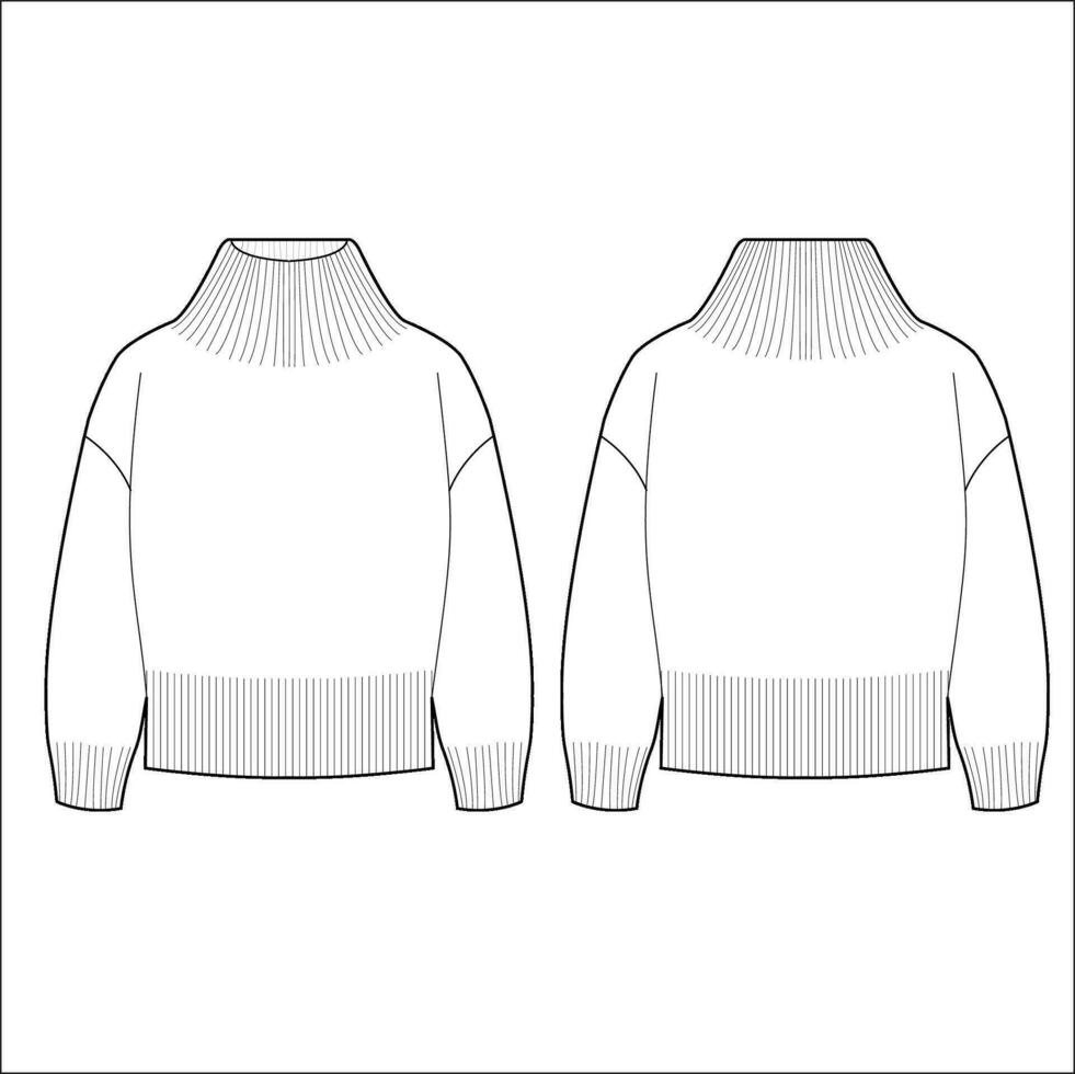 Ladies oversized sweater vector mockup