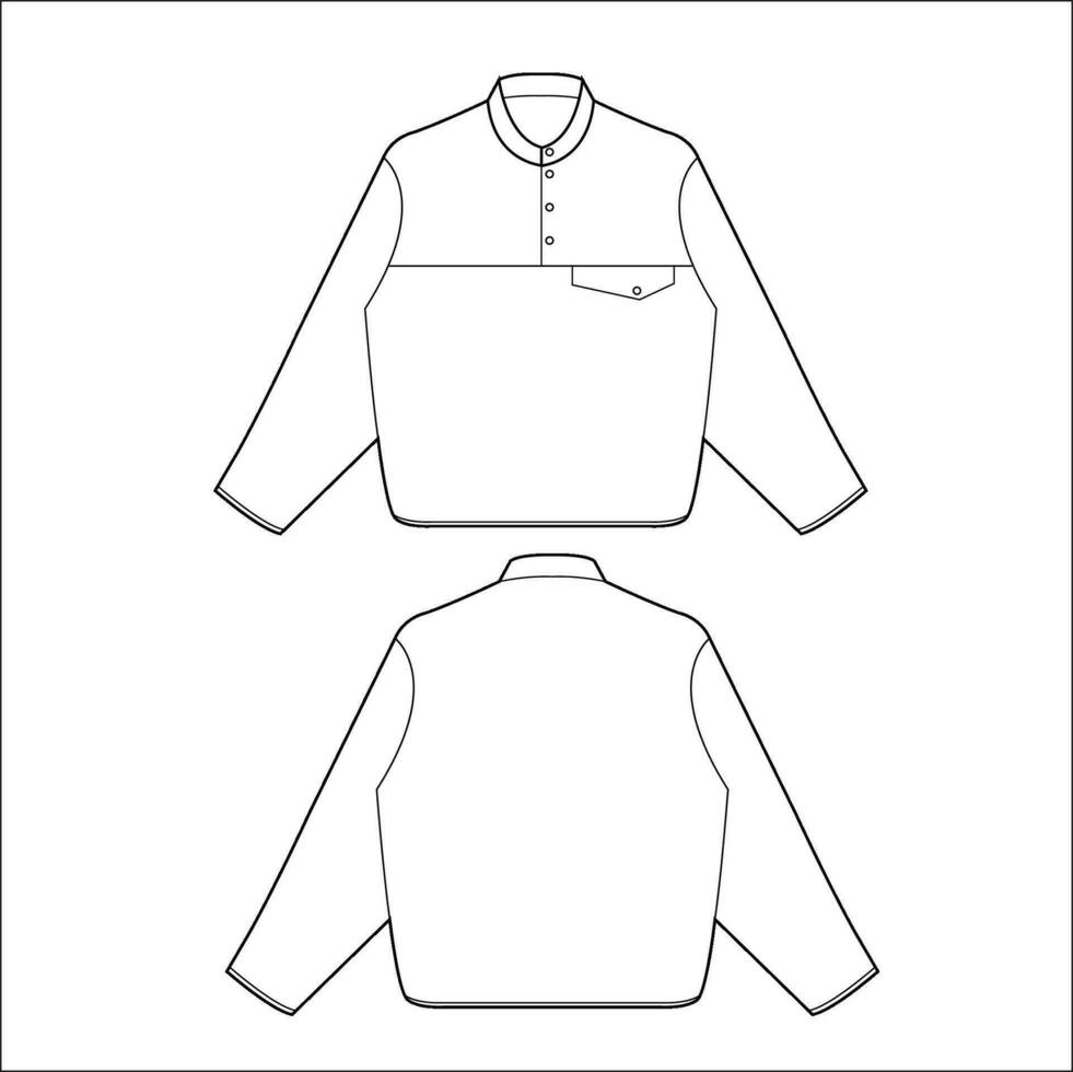 Oversized jacket vector template