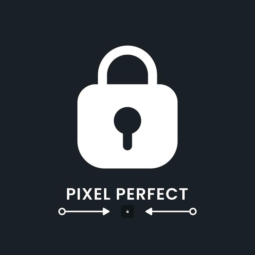 Private key white solid desktop icon. Access control. Confidential information. Pixel perfect 128x128, outline 4px. Silhouette symbol for dark mode. Glyph pictogram. Vector isolated image