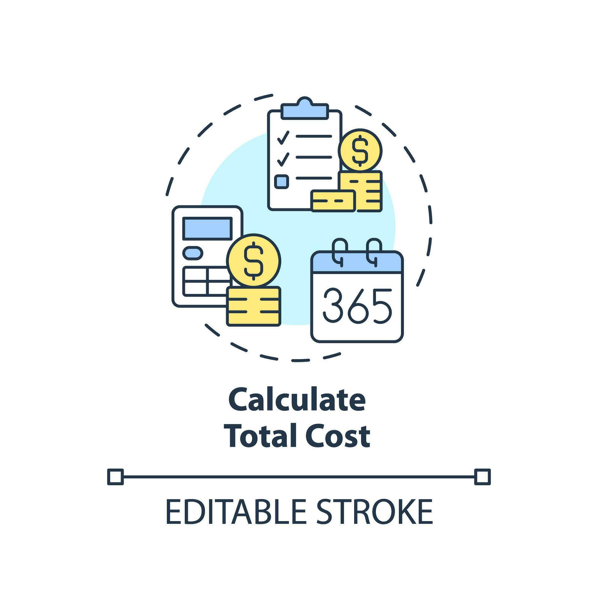 Calculate total cost concept icon. Financial planning. Saving money