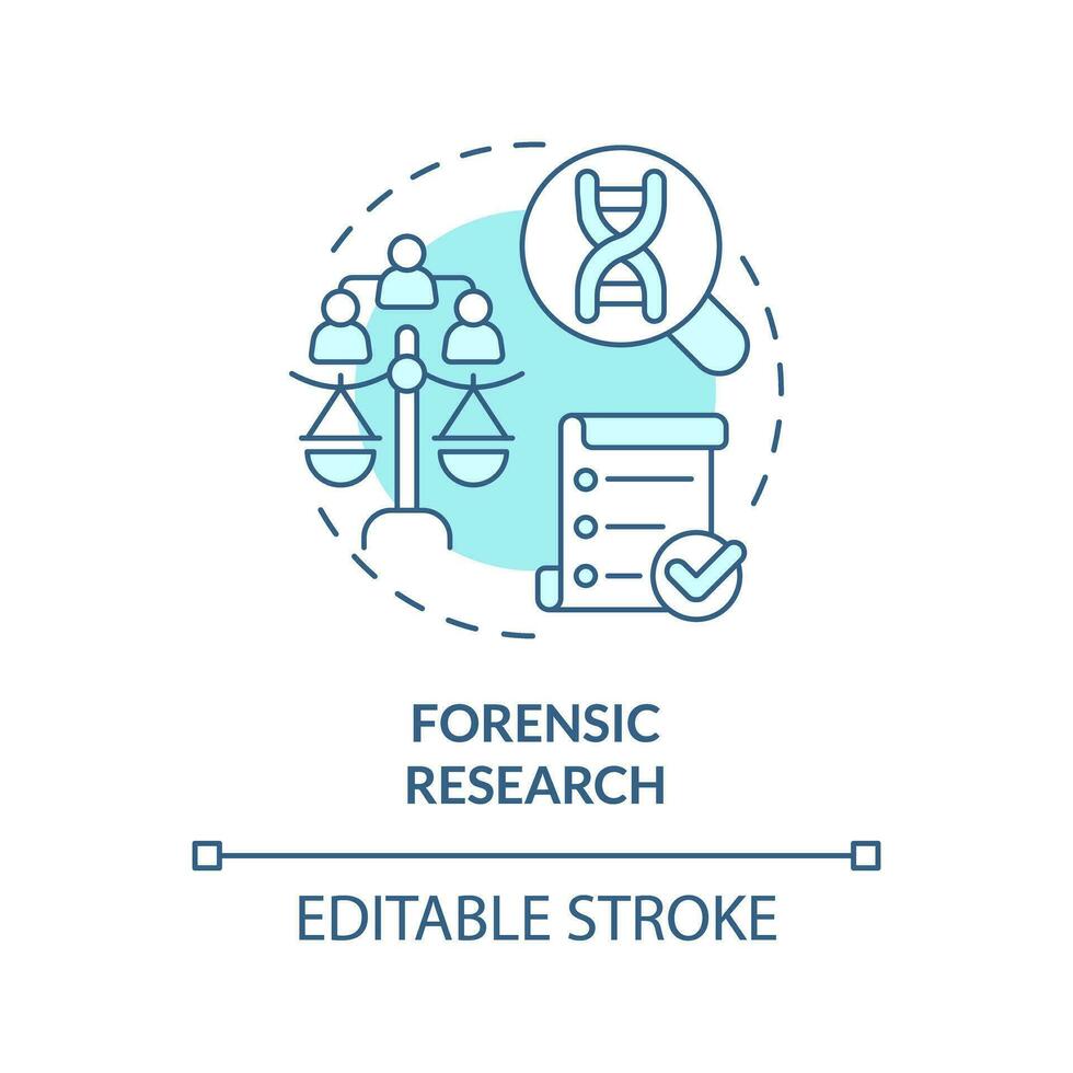 Forensic research blue concept icon. Investigation. Genealogical research motivation abstract idea thin line illustration. Isolated outline drawing. Editable stroke vector
