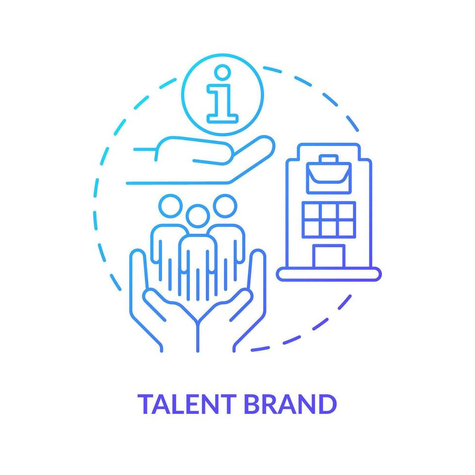Talent brand blue gradient concept icon. Inclusive view. Diversifying pipeline of candidate abstract idea thin line illustration. Isolated outline drawing vector