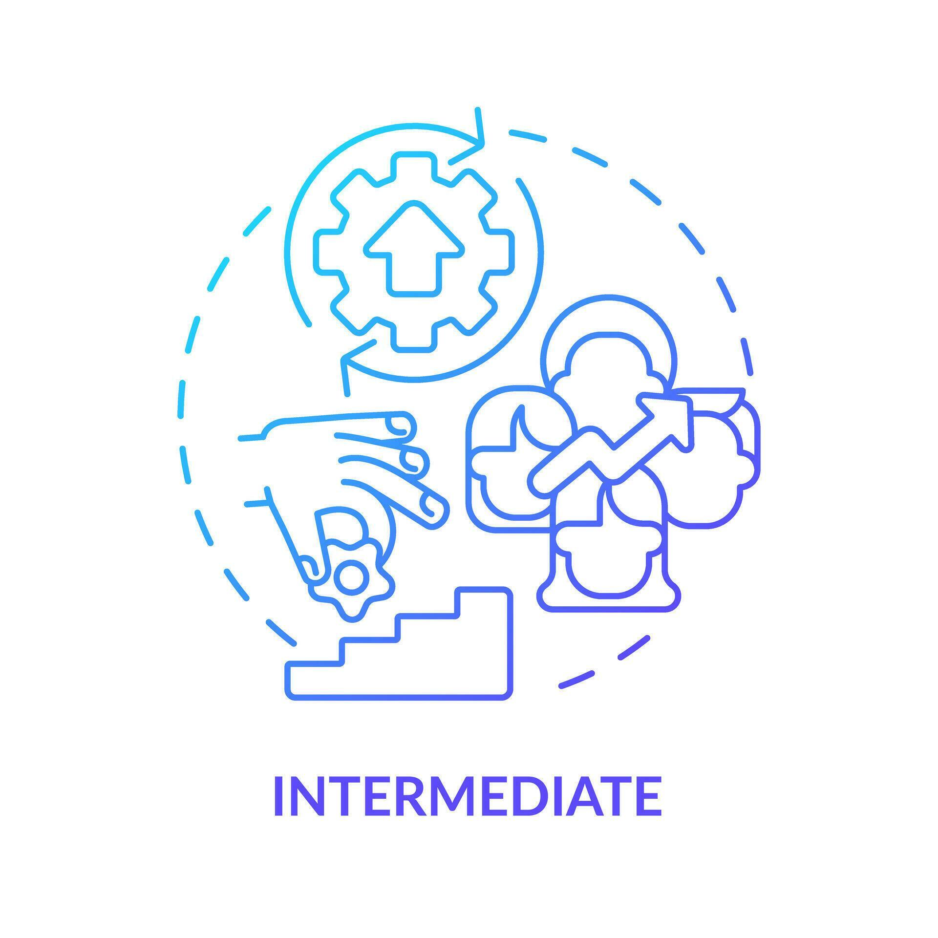 Intermediate blue gradient concept icon. Improvement diversity. DEI