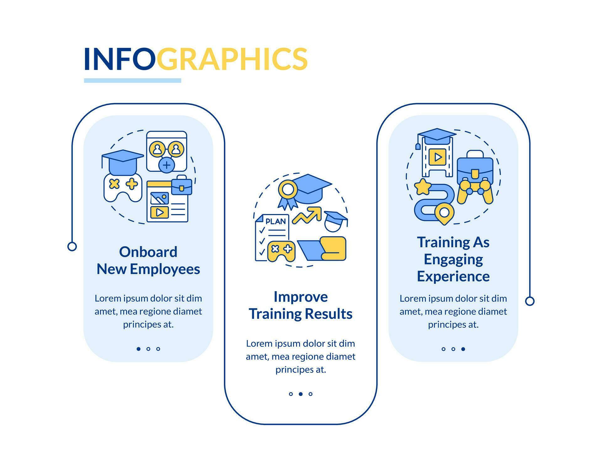 Gamification in corporate training rectangle infographic template. Data ...