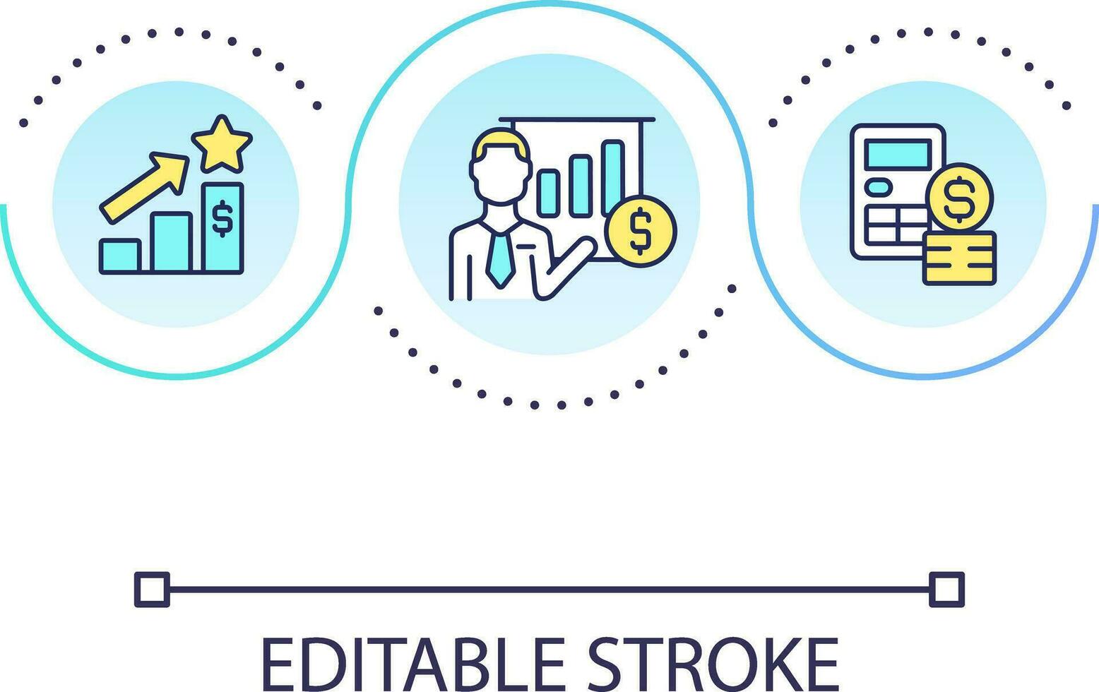 Financial presentation loop concept icon. Prediction and forecast. Income growth. Business report abstract idea thin line illustration. Isolated outline drawing. Editable stroke vector