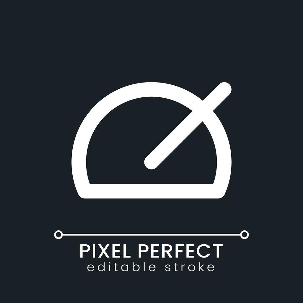 Speed up pixel perfect white linear ui icon for dark theme. Footage editing. Accelerate video. Fast playback. Vector line pictogram. Isolated user interface symbol for night mode. Editable stroke