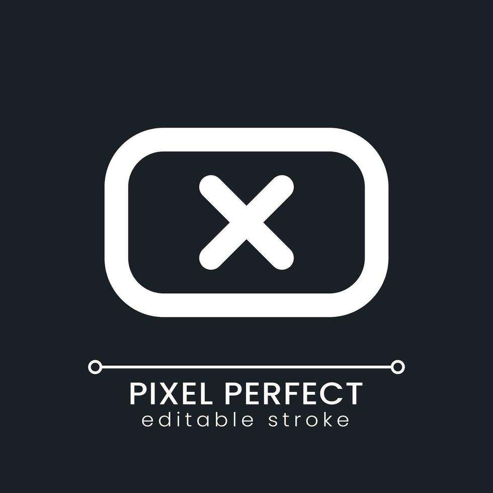 Remove background pixel perfect white linear ui icon for dark theme. Unwanted subject in footage. Vector line pictogram. Isolated user interface symbol for night mode. Editable stroke