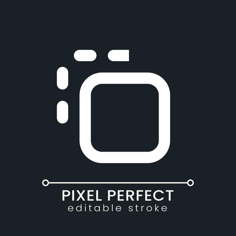 Dissolve pixel perfect white linear ui icon for dark theme. Editing transition. Post-production process. Vector line pictogram. Isolated user interface symbol for night mode. Editable stroke
