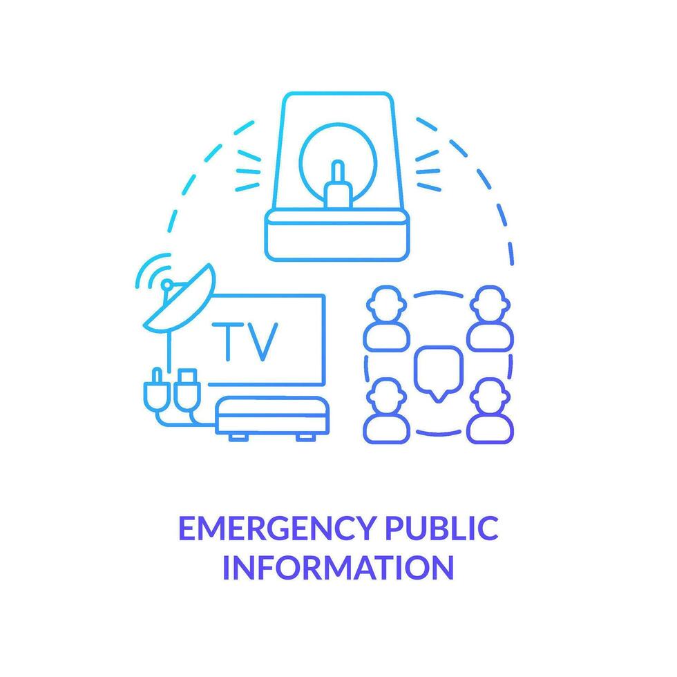 Emergency information blue gradient concept icon. Communication. Public health preparedness abstract idea thin line illustration. Isolated outline drawing vector