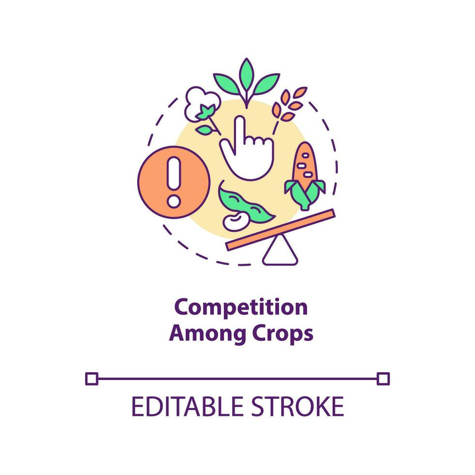 Competition among crops concept icon. Choose profitable plant. Harvest income risk abstract idea thin line illustration. Isolated outline drawing. Editable stroke vector