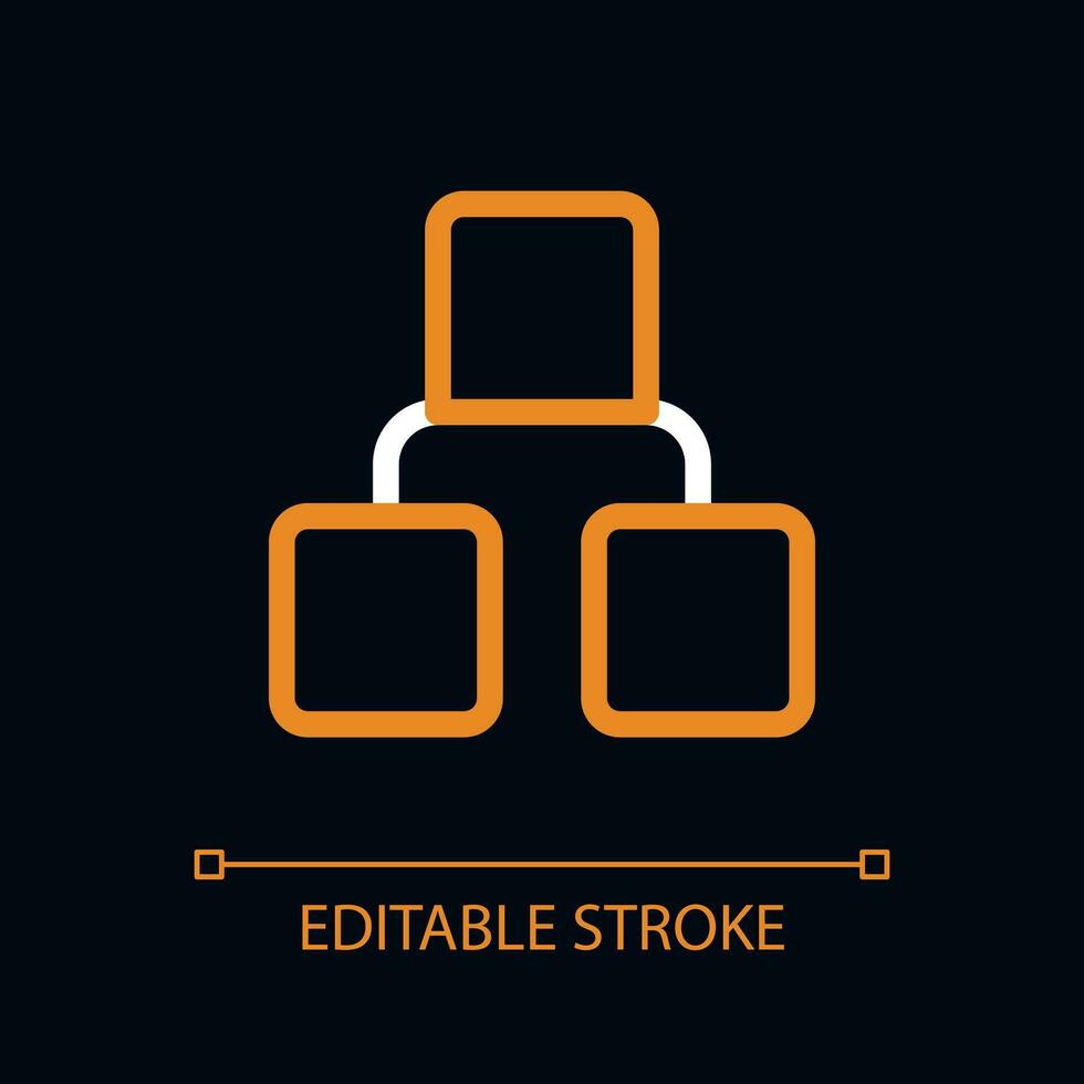 Infographic blocks pixel perfect color linear ui icon for dark theme. Visual presentation. Outline isolated user interface pictogram. GUI, UX design for night mode. Editable stroke vector