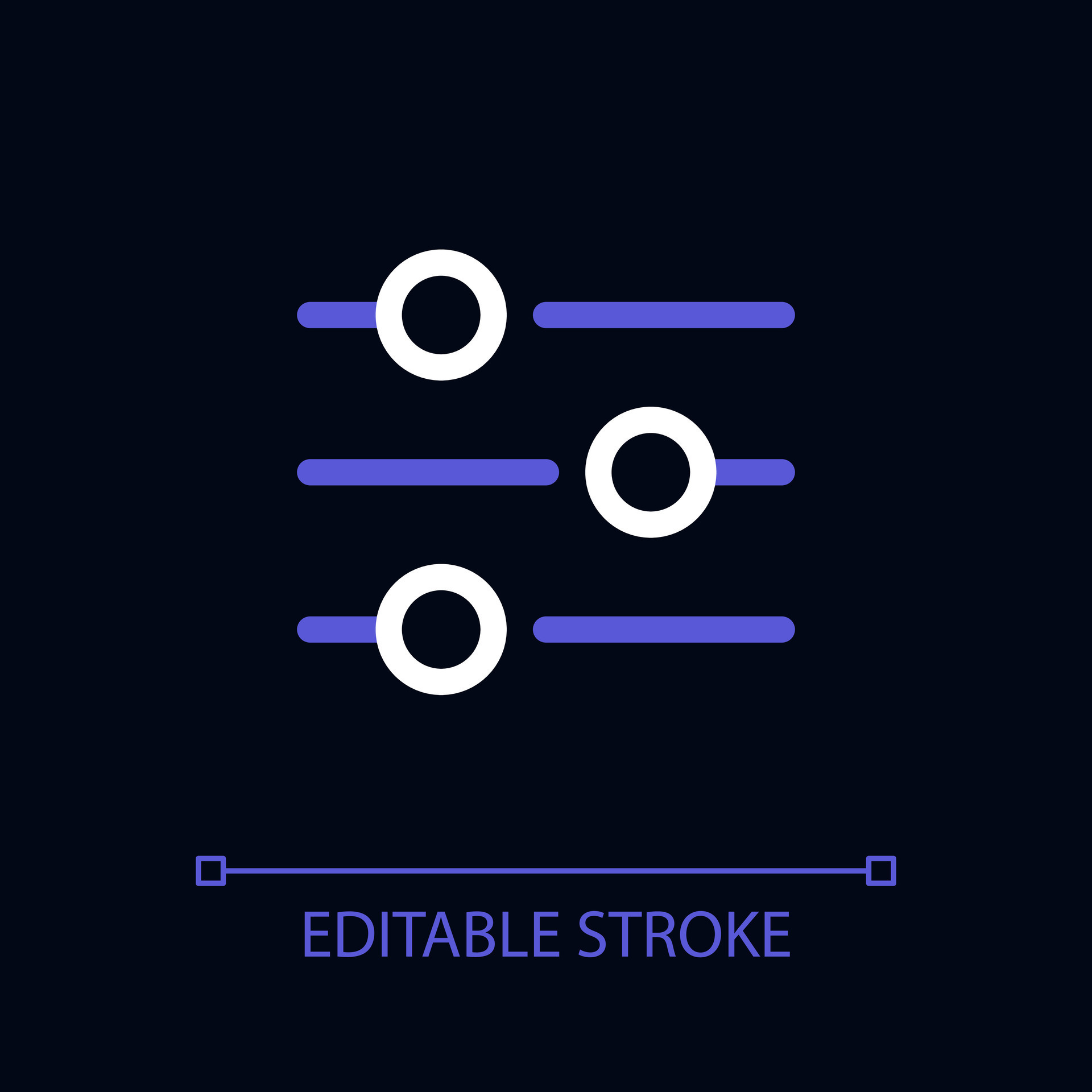 Filters button pixel perfect color linear ui icon for dark theme