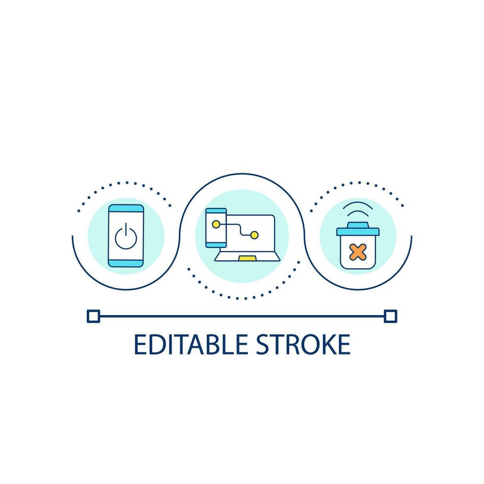 Secure connection loop concept icon. Reliable network. Sharing files. Prevent data leakage abstract idea thin line illustration. Isolated outline drawing. Editable stroke vector
