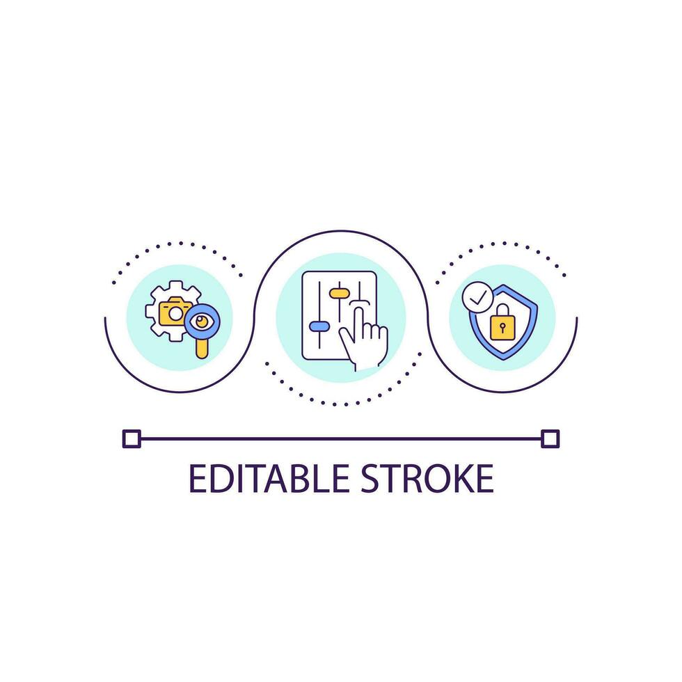 Optimize security loop concept icon. Improve personal safety. Analyze ...